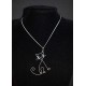 Collier en wire wrapping «chat aux yeux bleus»