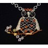 Collier en wire wrapping «hibou»