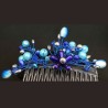 Peigne de cheveux wire wrapping  bohème chic bleu