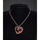 Collier wire wrapping, coeur et swarovski