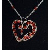 Collier wire wrapping, coeur et swarovski
