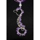 Collier en wire wrapping « hippocampe en améthystes»