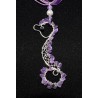 Collier en wire wrapping « hippocampe en améthystes»