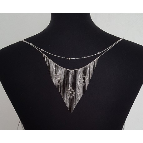 Bijou de dos pour mariée en argent 925