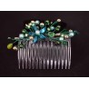 Peigne de cheveux wire wrapping  bohème chic vert
