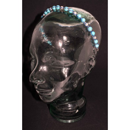 Serre tête en wire wrapping et perles bleues