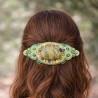 Bijou cheveux en soutache bohème chic vert
