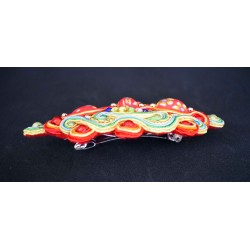 Bijou cheveux en soutache bohème chic rouge