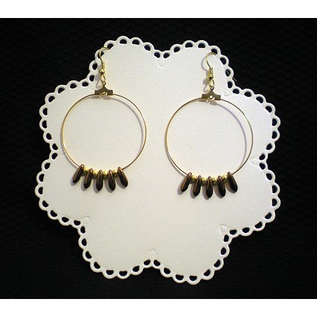 Créoles en plaqué or et ses peles "dagues"