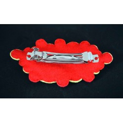 Bijou cheveux en soutache bohème chic rouge