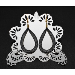Boucles d'oreille en résille et strass