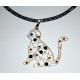 Collier "chat assis", résille noire