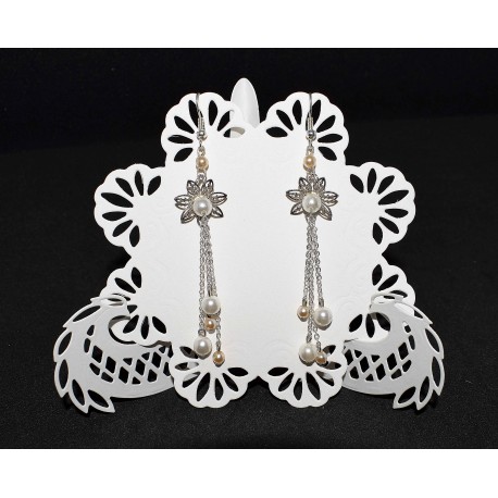 Boucles d'oreille en chaine et perles