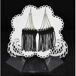 Boucles d'oreille aux galons à frange et strass